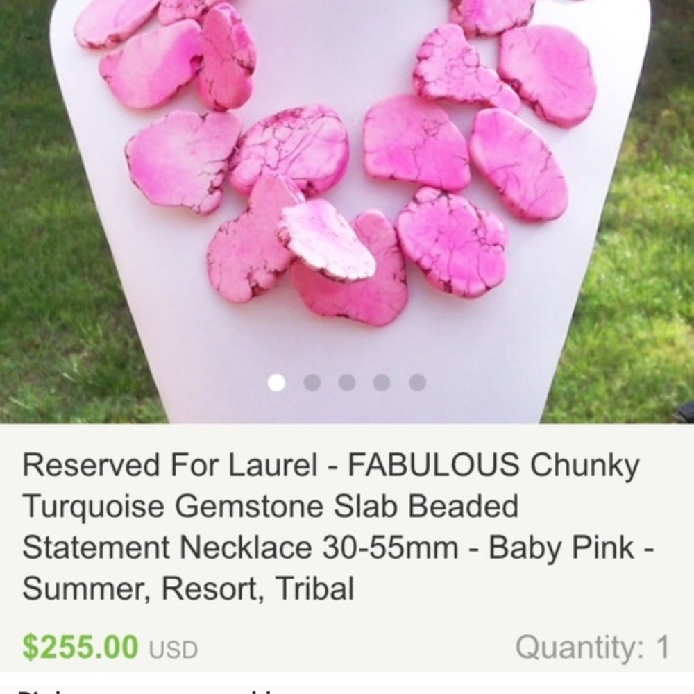 Pink turquoise statement necklace!